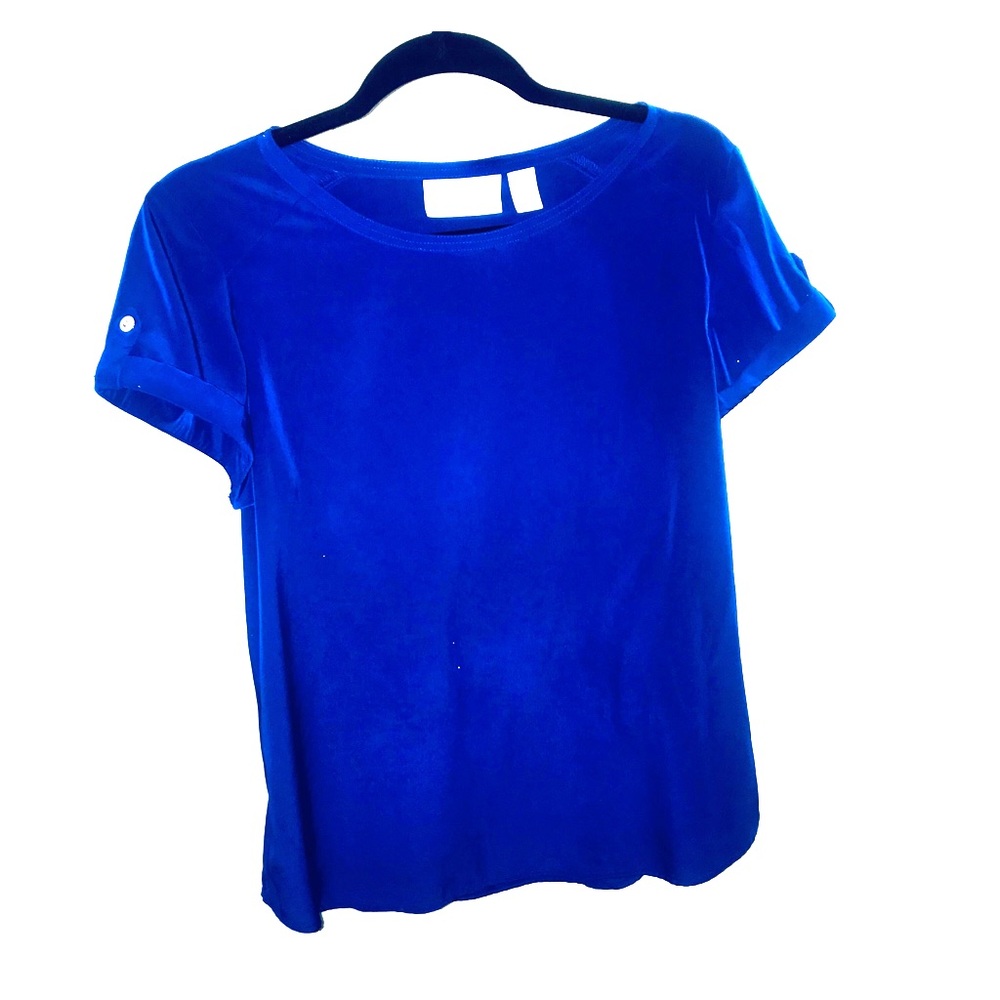 Royal Blue Chico’s Blouse, silver button detail